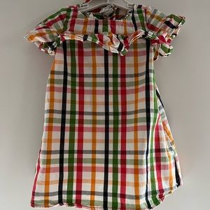 Plaid children’s dress with ruffle